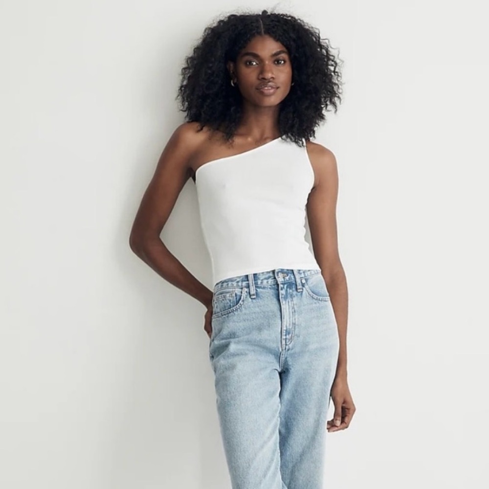 MADEWELL Brightside Rib One Shoulder Tank Small NWT